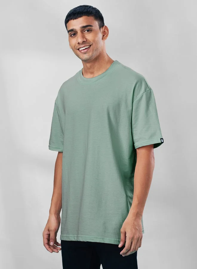 ذا سوليد ستور تيشيرت سولي ستور رجالي أولاد دائري عنق نصف كم سادة قطن % مقاس كبير