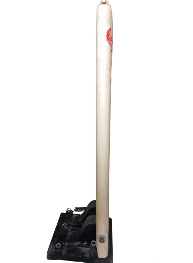 اس اف جذوع الويكيت الخشبية للكريكيت مع حامل زنبركي 28 بوصة، بيج، متعدد الألوان - Image 2