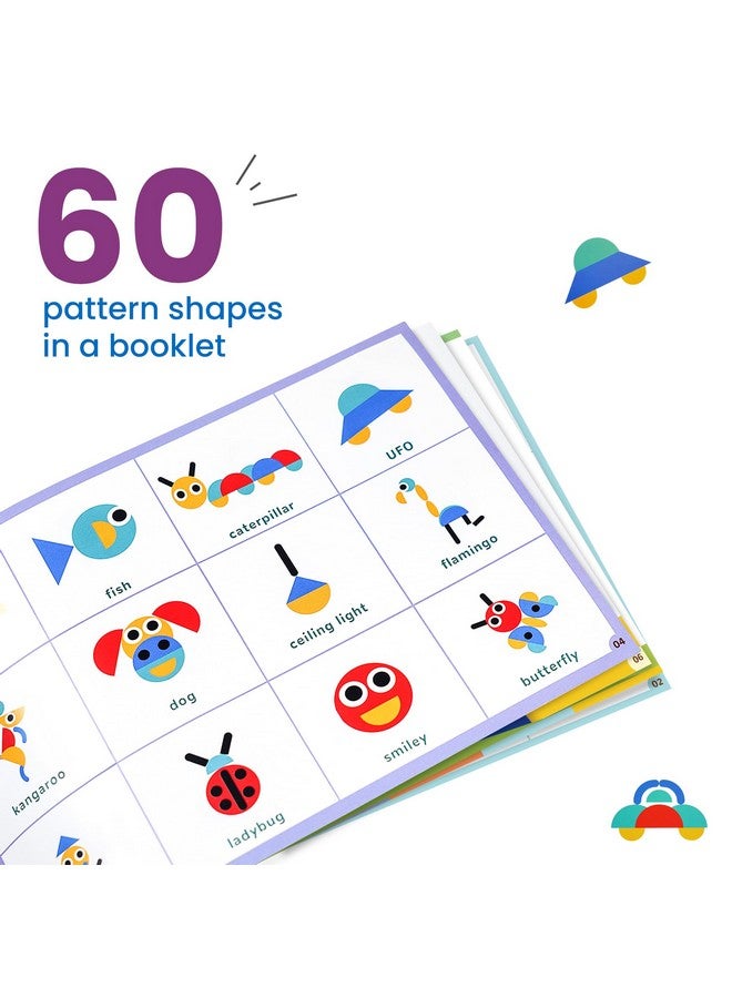 LiKee LiKee Open Ended Wooden Shape Puzzles with 36 Blocks and 60 Pattern Shapes for Toddlers 3+ Years Old, Montessori Toys Preschool Education Activity for Kids 4-8 Yrs - Image 4