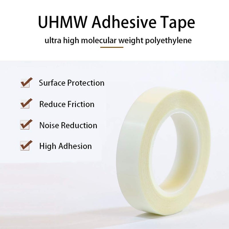 APT Advanced Polymer Tape شريط بولي إيثيلين UHMW (وزن جزيئي عالي جداً) ، يقاوم التآكل والصدمات ، لحماية السطح وتقليل الاحتكاك والضوضاء للأسطح المنزلقة. (0.5" × 5 ياردات ، 5 ميل UHMW) - Image 2