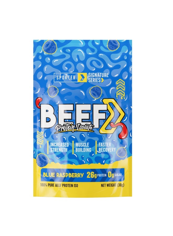 Sporter Beef Protein Isolate – 1 Servings | 26.4g Pure Protein | Blue Raspberry Flavor | Zero Carbs, Sugar & Fat | Lactose-Free | Gut-Friendly | Post-Workout Muscle Support - Image 1