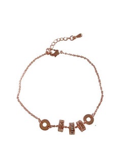 Stone Studded Geometric Shapes Silver Bracelet