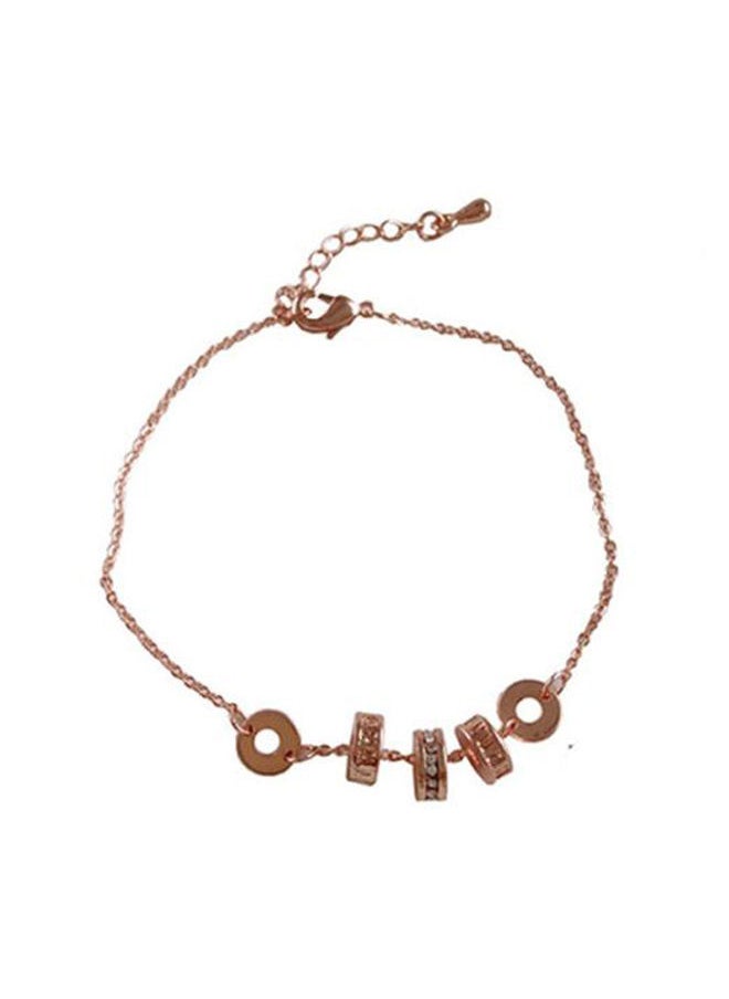 NIBEMINENT - Stone Studded Geometric Shapes Silver Bracelet - Image 1