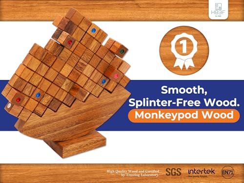 BSIRI Wooden Balance Stacking Tower Game for Adults Seniors Stacker Blocks Table Games for Party Night Fun Balancing Stack Toys for Gifts - Image 5