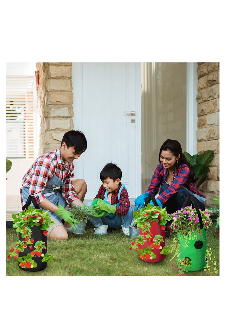 SYOSI SYOSI Upside Down Planter Tomato Herb Strawberry Grow Bags Garden Growing Bags Aeration Fabric Planter Bags with Grow Pouches Plant Growing Hanger Bag for Garden Plants (13 Holes Style, 3 Pack)  - Image 5