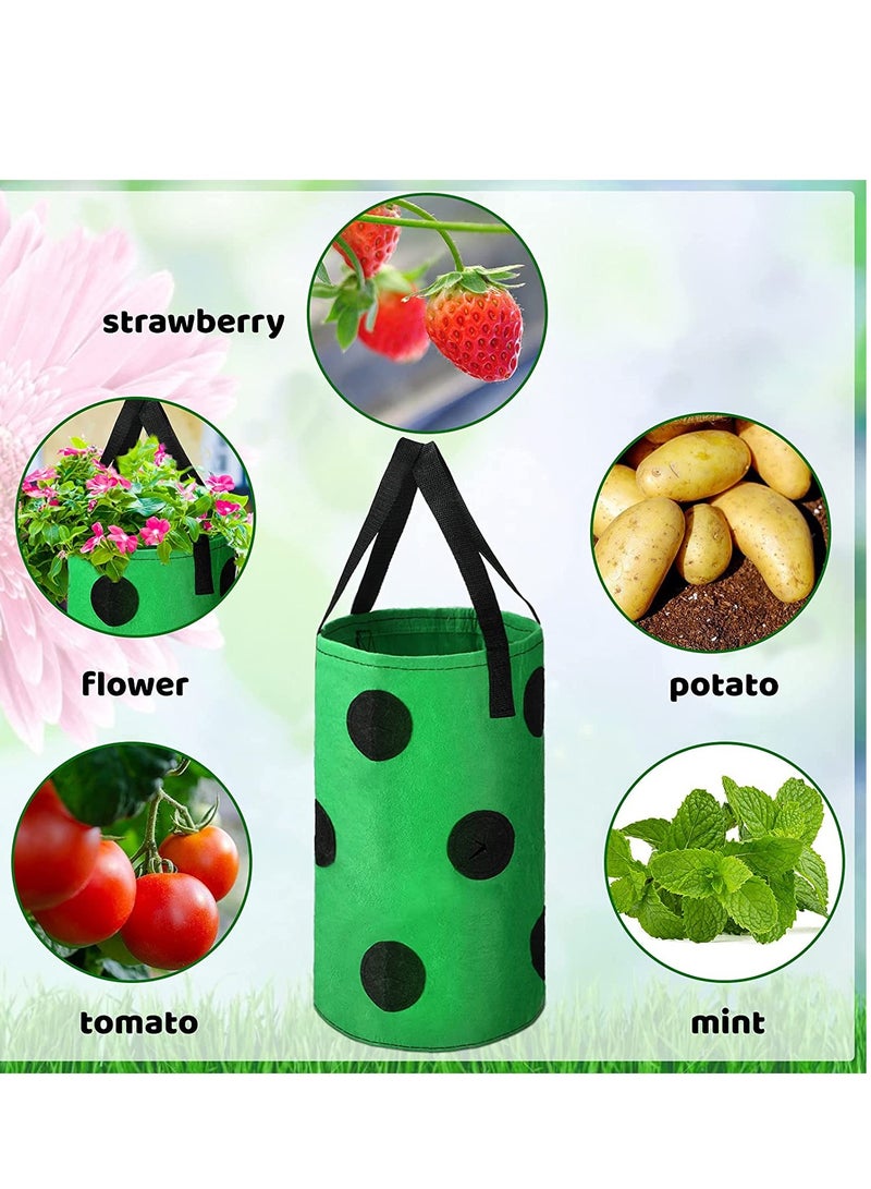 SYOSI SYOSI Upside Down Planter Tomato Herb Strawberry Grow Bags Garden Growing Bags Aeration Fabric Planter Bags with Grow Pouches Plant Growing Hanger Bag for Garden Plants (13 Holes Style, 3 Pack)  - Image 2