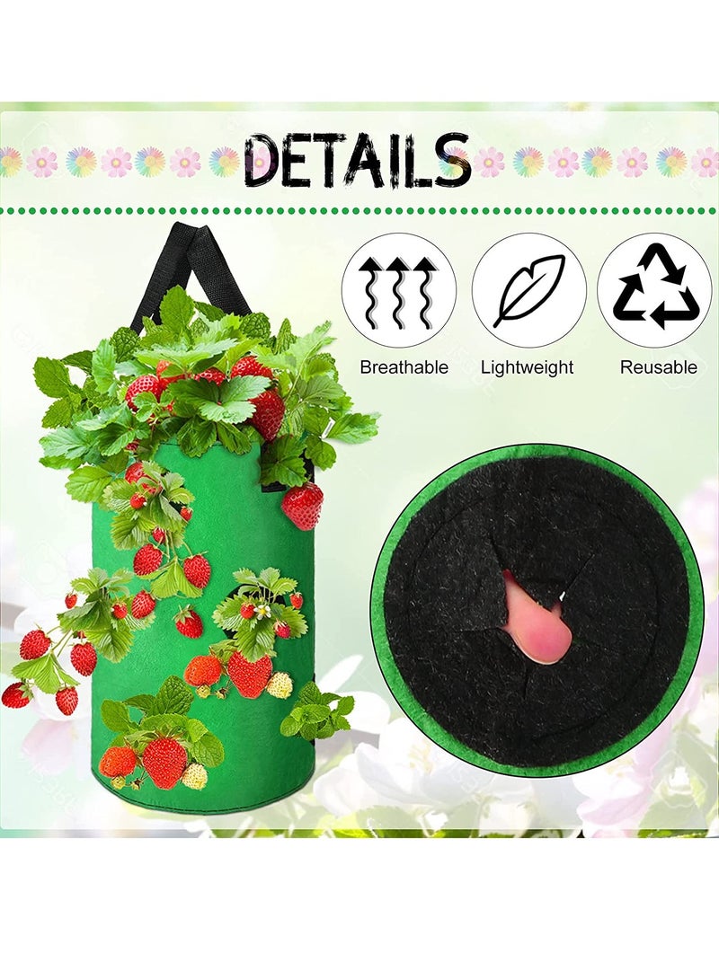 SYOSI SYOSI Upside Down Planter Tomato Herb Strawberry Grow Bags Garden Growing Bags Aeration Fabric Planter Bags with Grow Pouches Plant Growing Hanger Bag for Garden Plants (13 Holes Style, 3 Pack)  - Image 4