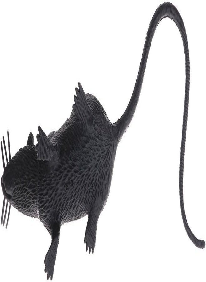 Essivox Realistic Rubber Rat with Long Tail, Lifelike Mouse Prop for Halloween Pranks, Party Decorations, Horror Effects (Black) - Image 5
