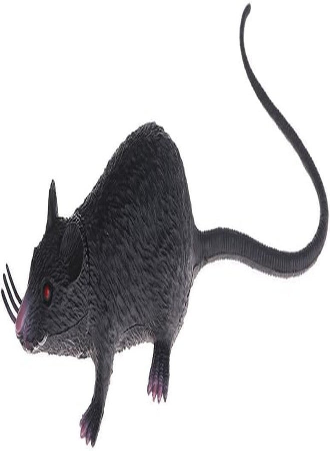 Essivox Realistic Rubber Rat with Long Tail, Lifelike Mouse Prop for Halloween Pranks, Party Decorations, Horror Effects (Black) - Image 4