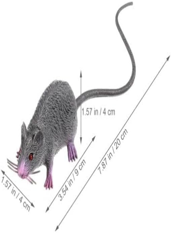 Essivox Realistic Rubber Rat with Long Tail, Lifelike Mouse Prop for Halloween Pranks, Party Decorations, Horror Effects (Black) - Image 3