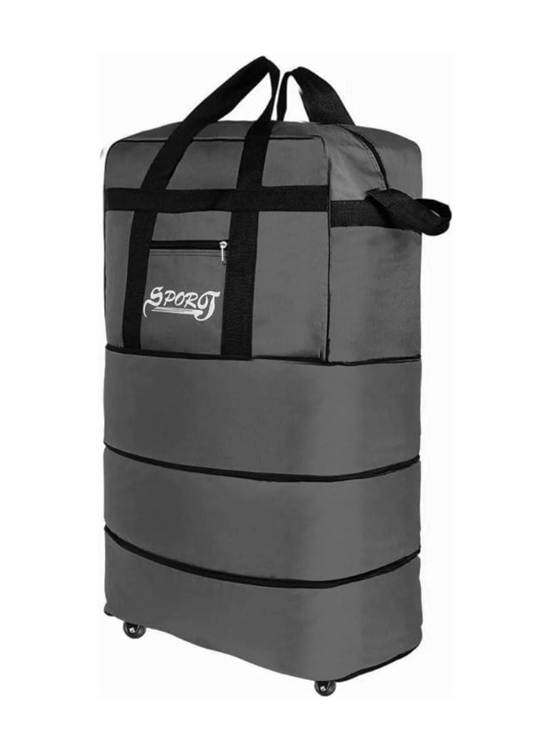 Yuwell Travel Bag Luggage Trolley Bag Expandable Rolling Duffle Bag 3 Layers Space 5 Wheels Luggage Bag Foldable Suitcase For Multipurpose Use For Unisex 100HX50LX30W Grey - Image 1