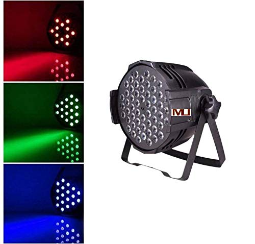 MLD Party DJ Lights 54 LED DMX 512 RGB Color Mixing Wash Can Par Light for Disco Diwali Christmas Wedding Party Show Live Concert Stage Lighting Black - Image 1