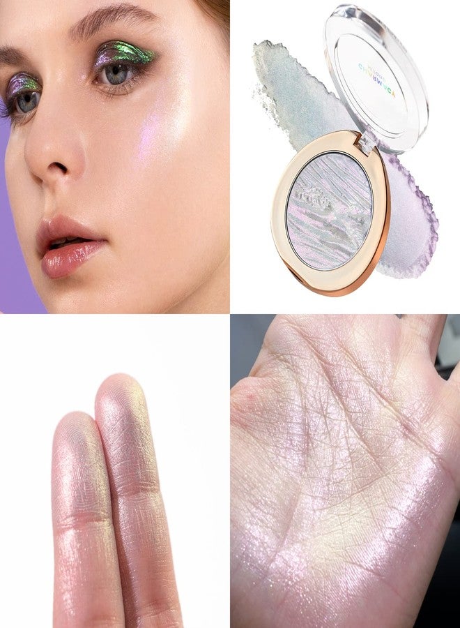 CHARMACY Chameleon Glitter Highlighter Makeup Palette, Shimmer Cream Contour Face Brightening Illuminator Highlighter, Long Lasting, Cruetly-Free, #602 - Image 2