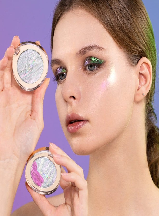 CHARMACY Chameleon Glitter Highlighter Makeup Palette, Shimmer Cream Contour Face Brightening Illuminator Highlighter, Long Lasting, Cruetly-Free, #602 - Image 5