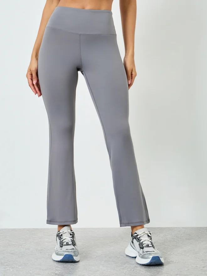 Styli Styli Grey Solid Flare Leggings