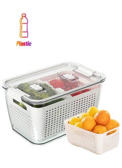 Homesmiths Small Fridge Storage Container With Double Layer Fruit Basket