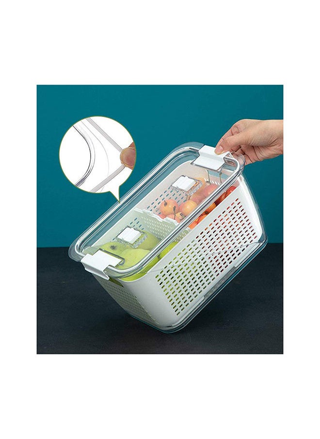 Homesmiths Homesmiths Small Fridge Storage Container With Double Layer Fruit Basket  - Image 2