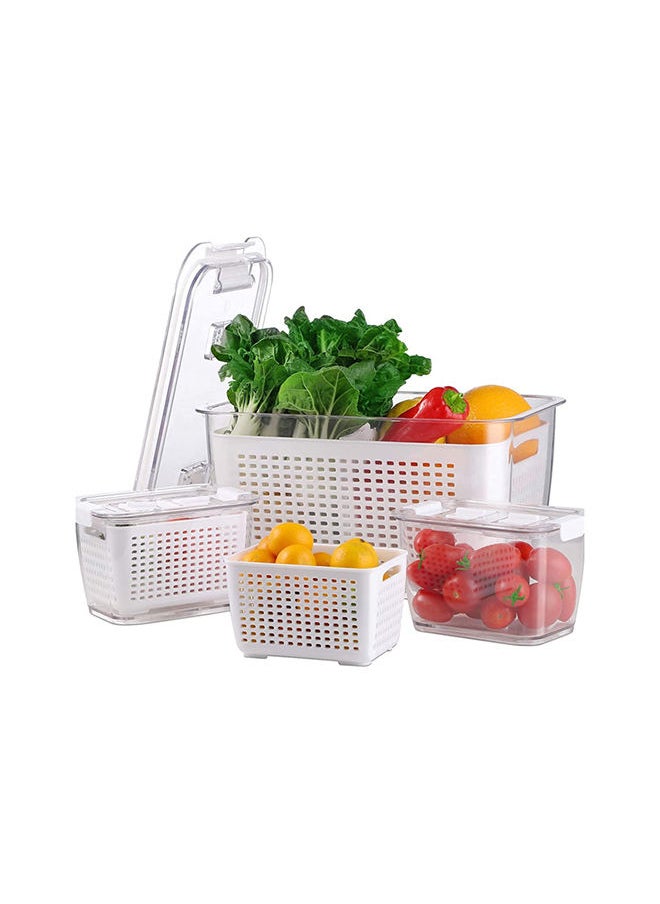 Homesmiths Homesmiths Small Fridge Storage Container With Double Layer Fruit Basket  - Image 3