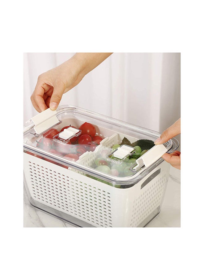Homesmiths Homesmiths Small Fridge Storage Container With Double Layer Fruit Basket  - Image 4
