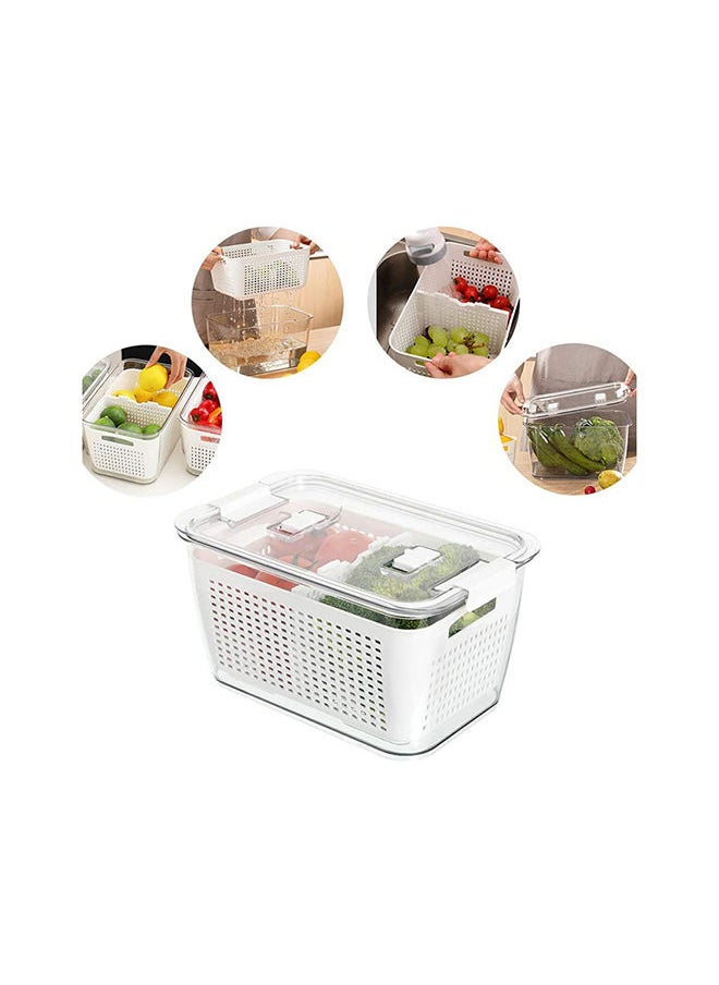 Homesmiths Homesmiths Small Fridge Storage Container With Double Layer Fruit Basket  - Image 5