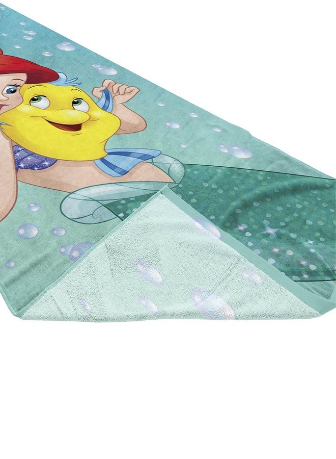 Jay Franco Disney The Little Mermaid Princess Kids Bath/Pool/Beach Towel - Featuring Ariel and Flounder - Super Soft & Absorbent Fade Resistant Cotton Towel, Measures 28 inch x 58 inch (Official Disney Product) - Image 2