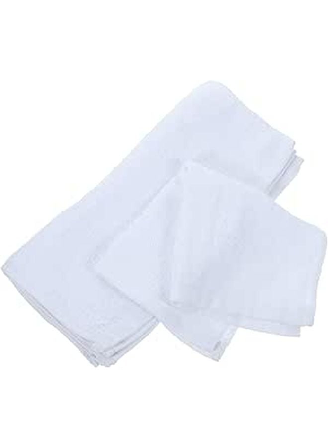 Soft White Cotton Washcloths 30x30cm Absorbent Face Towels For Daily Facial Cleansing - Image 1