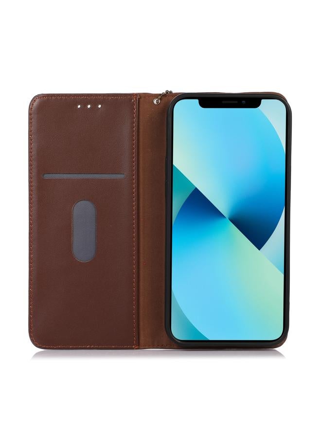 S-TOP Case For iPhone 14 Pro KHAZNEH Nappa Top Layer Cowhide Leather Phone Case - Image 5
