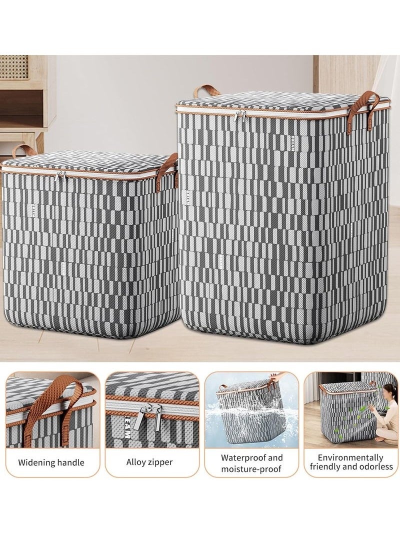 180L Large Storage Bags Clothes Storage Bins Waterproof Foldable Closet Organizers Storage Containers with Handle and Zipper for Clothing Blankets,Bedding Comforters Bed Sheets Pillows,1 Pack  - Image 4