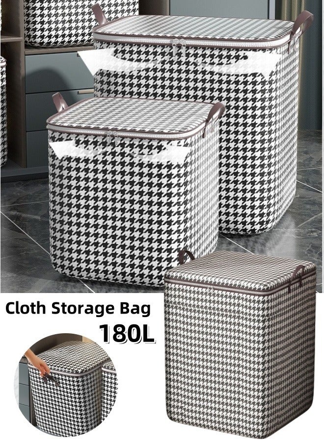 180L Large Storage Bags Clothes Storage Bins Waterproof Foldable Closet Organizers Storage Containers with Handle and Zipper for Clothing Blankets,Bedding Comforters Bed Sheets Pillows,1 Pack  - Image 1