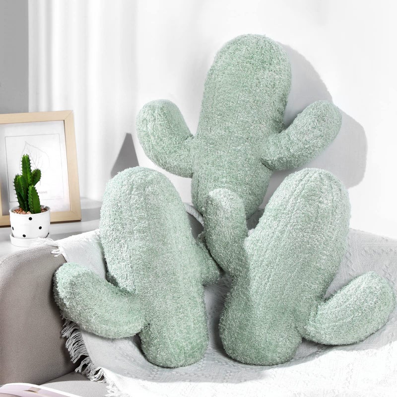 Namalu Namalu 3 Pcs Throw Pillow 16 Inches Cactus Shape Pillow 3D Cushion Aesthetic Pads for Nursery Bedroom Sofa Room 