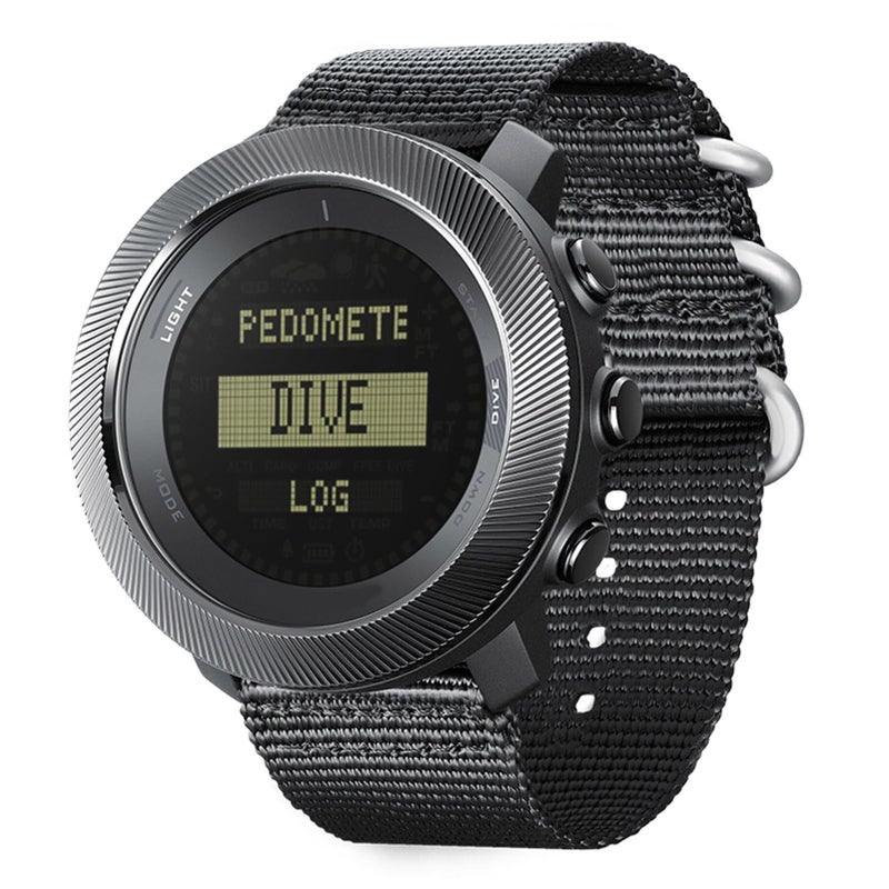 Diyeeni Diving Computer Watch 100M Waterproof Compass Altimeter Barometer World Time Stopwatch Professional Watch for Swimmers Divers Sailing Surfing Hiking Blue - Image 2