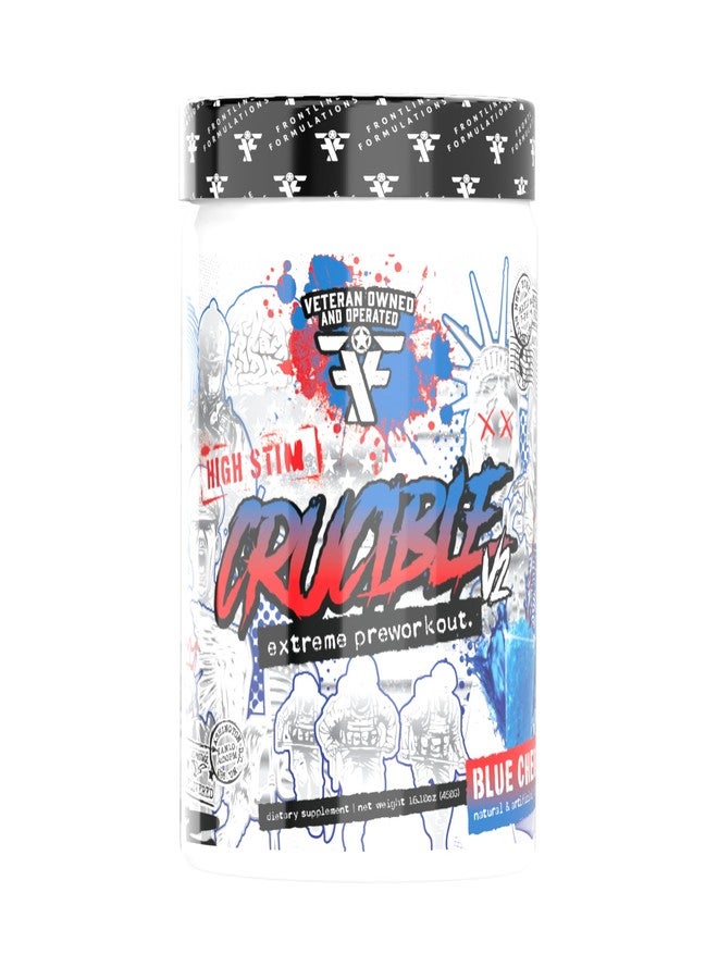 FRONTLINE FORMULATIONS Crucible Pre-Workout Powder, Explosive Workouts, Laser Focus, High Stim, Amazing Flavor, Veteran Owned and Operated (25 Servings, Blue Cherry Slushie) - Image 1