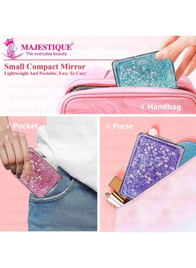 MAJESTIQUE Compact Mirror, Classical Gliking Magnification, Pocket Double Side Ultra Portable for Purses and Travel (Multicolor) - Image 5