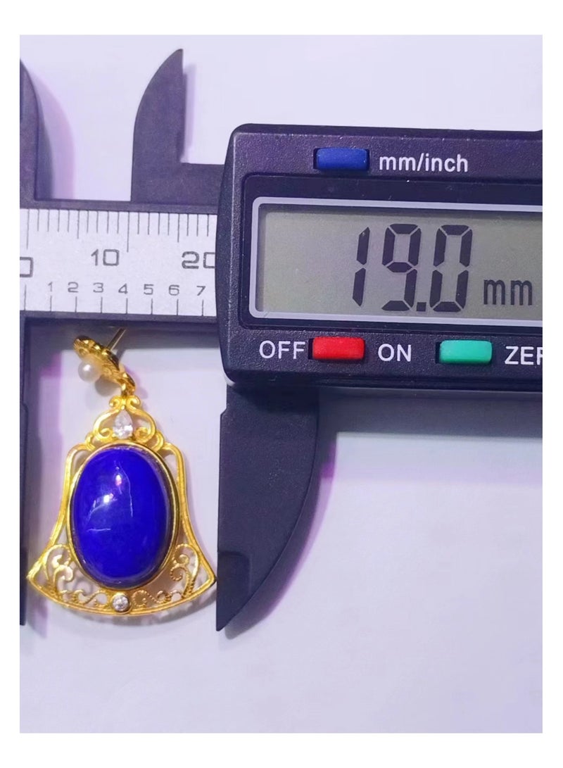 Fashion women 925 sterling silver plated by 18k gold with natural lapis lazuli gem stone earrings - Image 3