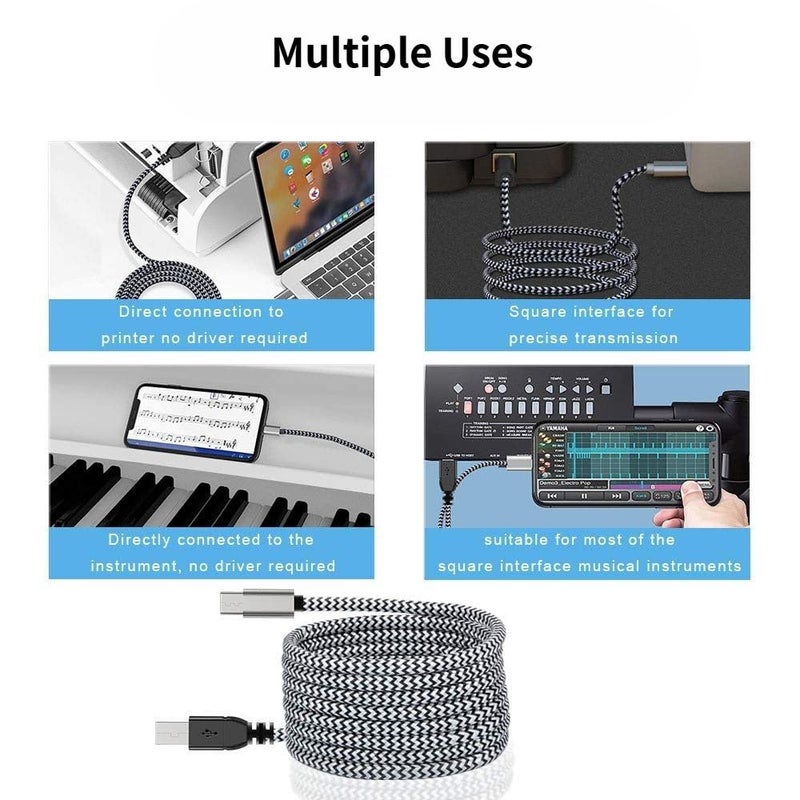 MOSWAG USB C Printer Cable, Type C to Midi Cable Printer Scanner Cord with Metal Connector Compatible with AiO, HP, Canon, Printers, Brother, MacBook Pro, Dell and More - Image 5