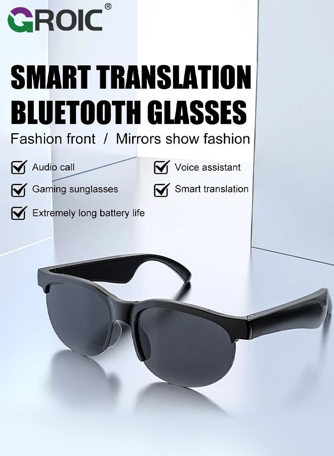 GROIC Smart Glasses, Meeting Assistant, Music and Hands-Free Calling Bluetooth Audio Glasses with Real-Time 150 Languages Translation, UV and Blue Light Protection, Sunglasses for Travel and Business - Image 2