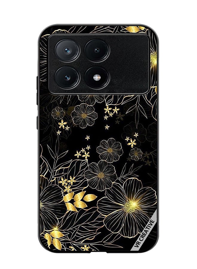VR CREATIVE Protective Case Cover For Xiaomi Poco X6 Pro Golden Flower Design Multicolour - Image 1