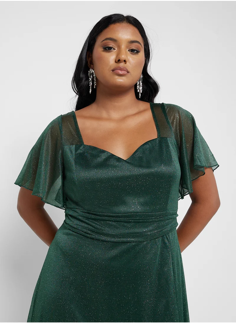Ella Limited Curve Emerald Sparkle Dress