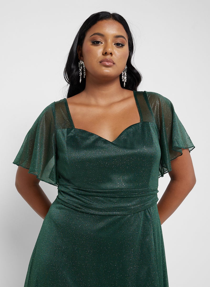 Ella Limited Curve Emerald Sparkle Dress - Image 3