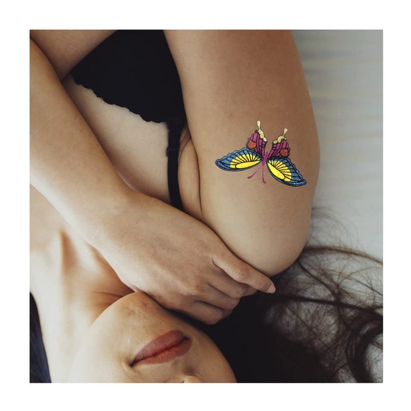 Comet Busters Glitter Multicolor Butterfly Temporary Body Tattoo Body Sticker (BT017) - Image 4