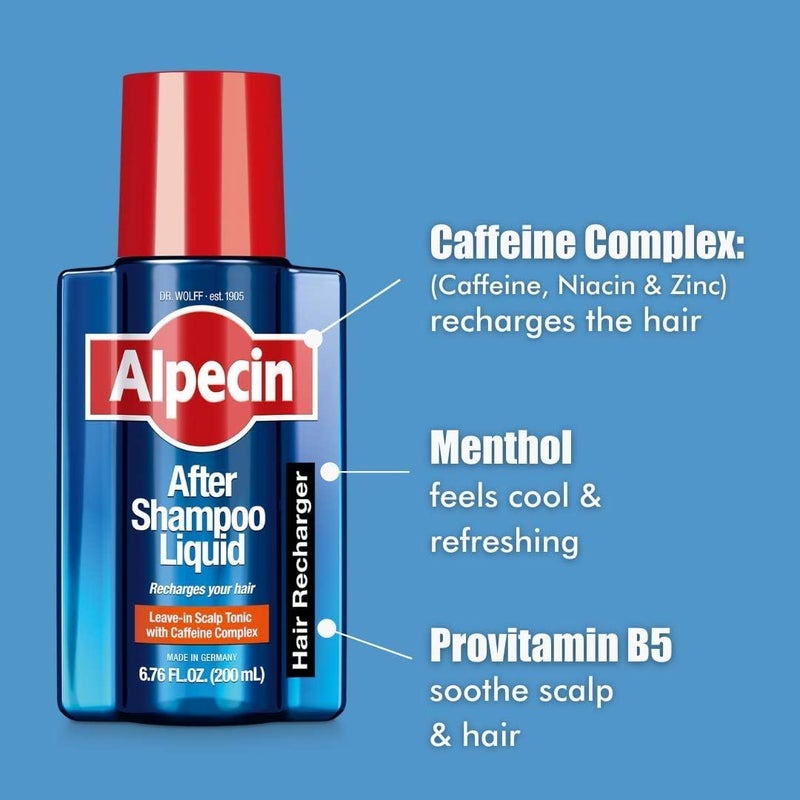 Alpecin C1 Caffeine Shampoo 8.45 fl oz + Alpecin After Shampoo Liquid 6.76 fl oz I Hair Performance Enhancer Promotes Natural Hair Growth and Thickness I Energizes Scalp - Image 5
