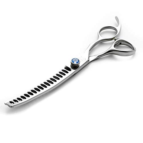 Moontay Professional 7.0" Dog Grooming Chunkers Scissors, Upward Curved Pets Grooming Thinning/Blending Shears - Japan 440C Stainless Steel for Pet Groomers or Family DIY Use 18 Teeth - Image 1
