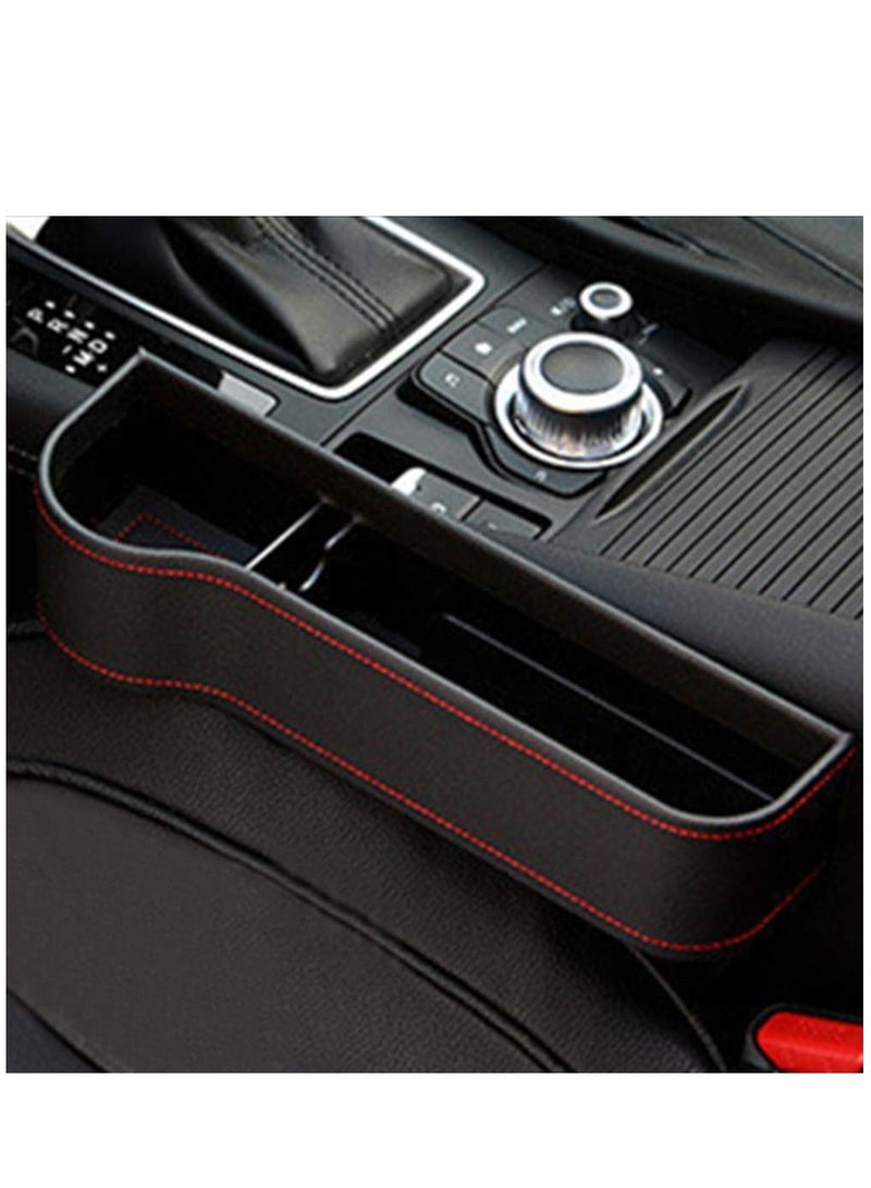 SYOSI Car Seat Gap Filler Organizer Between Front seat car Organizer and Storage Box Auto Premium PU Leather Console with Cup Holder Car Pocket for Interior Essentials - Image 1