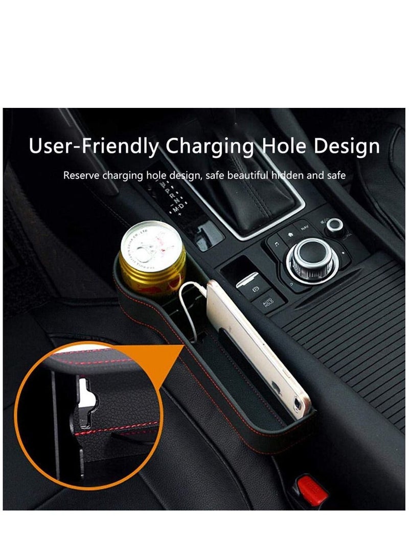 SYOSI Car Seat Gap Filler Organizer Between Front seat car Organizer and Storage Box Auto Premium PU Leather Console with Cup Holder Car Pocket for Interior Essentials - Image 5