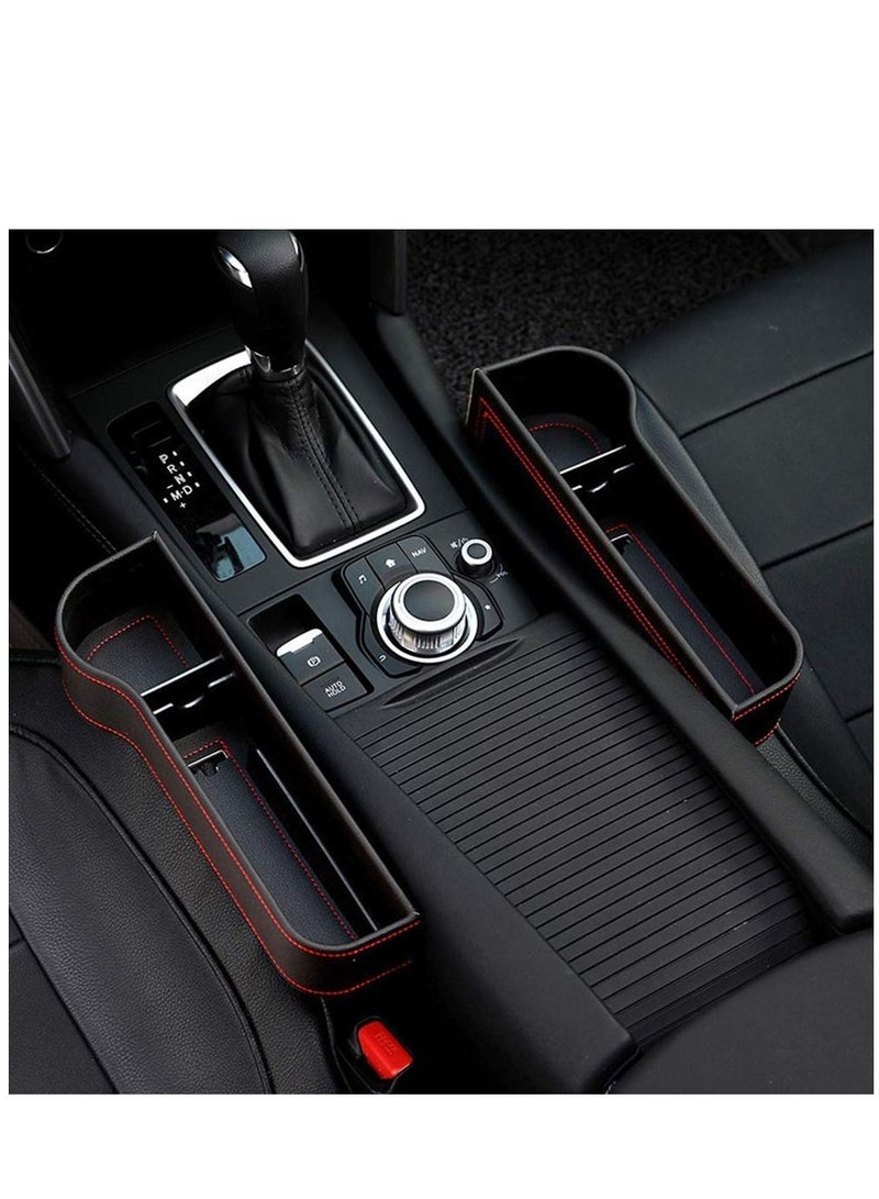 SYOSI Car Seat Gap Filler Organizer Between Front seat car Organizer and Storage Box Auto Premium PU Leather Console with Cup Holder Car Pocket for Interior Essentials - Image 4