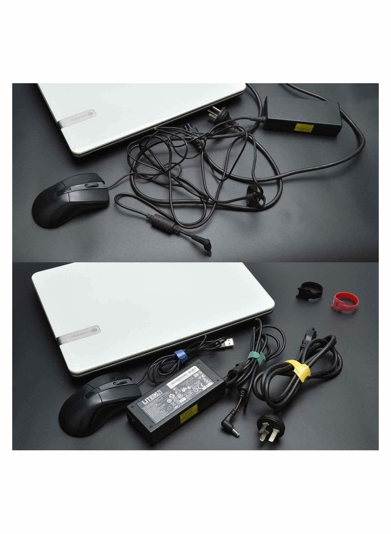 Excefore Reusable Cable Ties, Premium 6-Inch Adjustable Cord Ties, Microfiber Cloth Cable Management Straps 5 Colors(60pcs) - Image 4