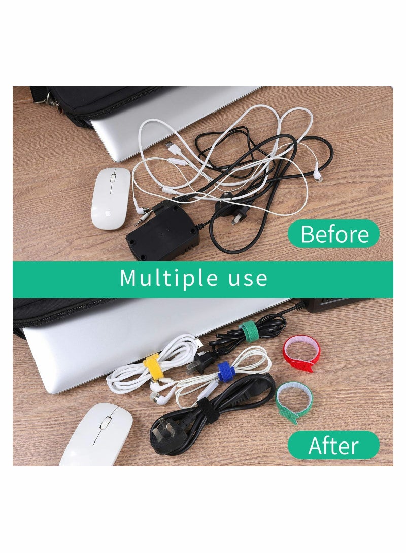 Excefore Reusable Cable Ties, Premium 6-Inch Adjustable Cord Ties, Microfiber Cloth Cable Management Straps 5 Colors(60pcs) - Image 3