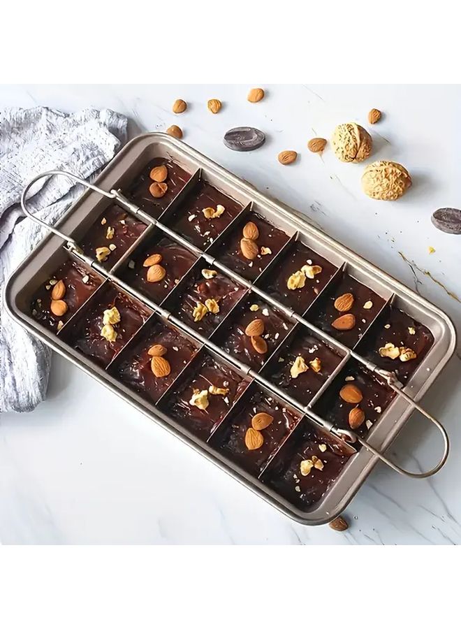 Non Stick Carbon Steel Baking Molds Brownie Pan With Dividers Two Piece Set For Christmas Halloween Easter Thanksgiving - Image 1