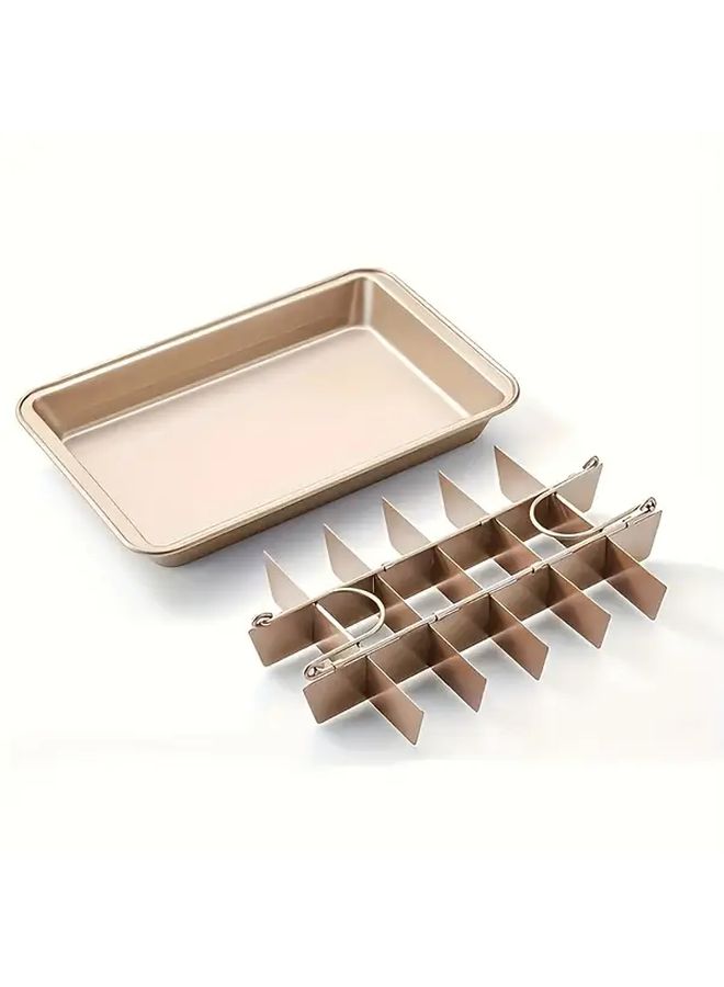 Non Stick Carbon Steel Baking Molds Brownie Pan With Dividers Two Piece Set For Christmas Halloween Easter Thanksgiving - Image 4