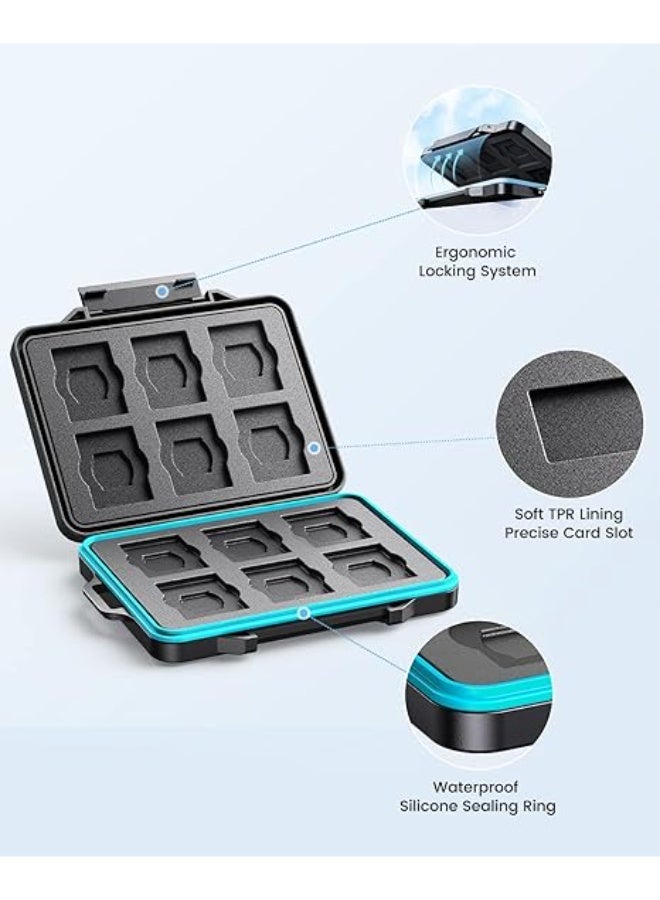 ORICO 24 Slots SD Card Case Holder Water Resistant & Anti-Shock Memory Card Case for SD/Micro SD SDXC SDHC TF Card Carrying Storage Organizer Protector Cover with Labels&Carabiner - Image 2